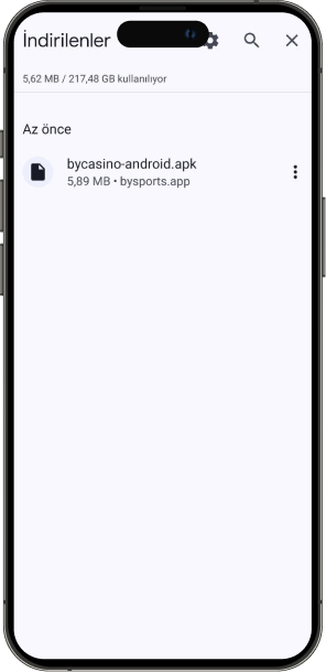 Bycasino APK kurulum 2. adım